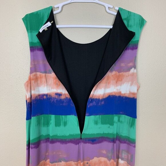 Calvin Klein Womens 2X Shift Dress Sleeveless Multicolor Office Career Corporate - Picture 10 of 16